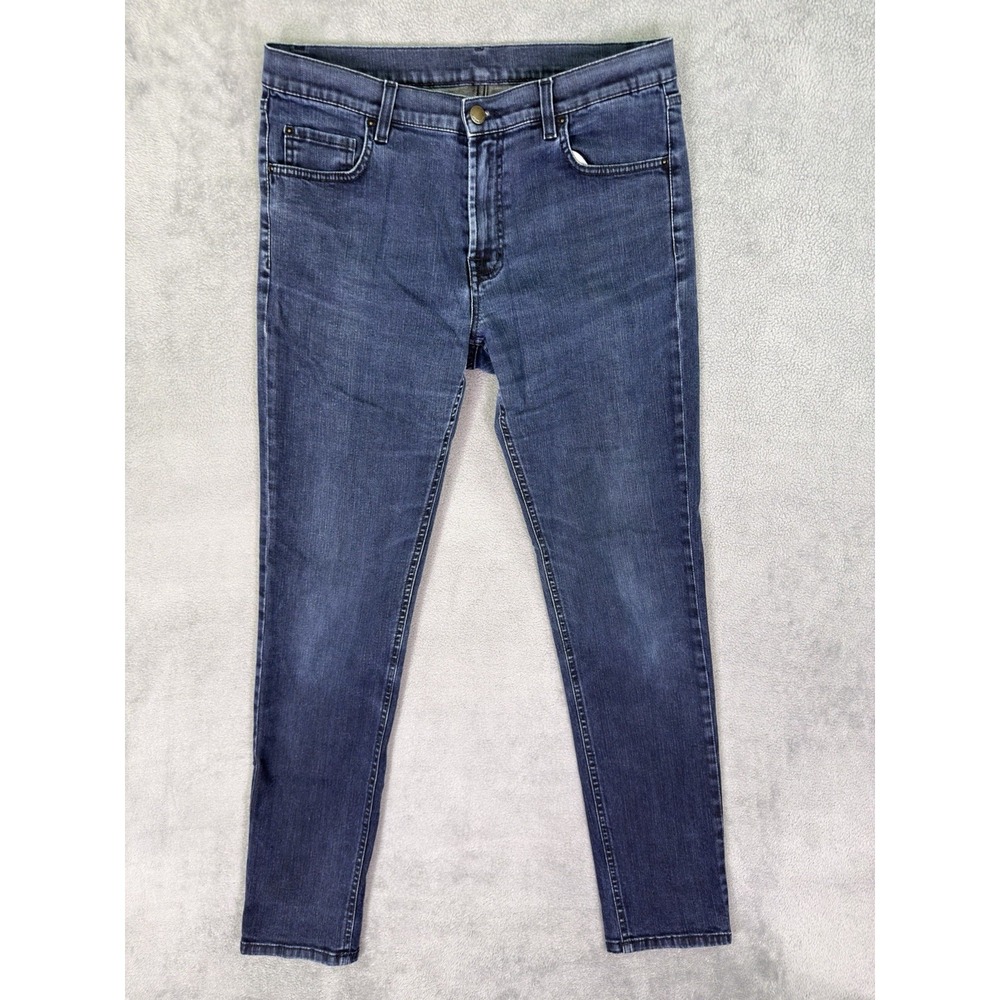 Tomas Maier Jeans Womens 30 Blue Straight Slim Dark Wash Denim Mid Rise Stretch